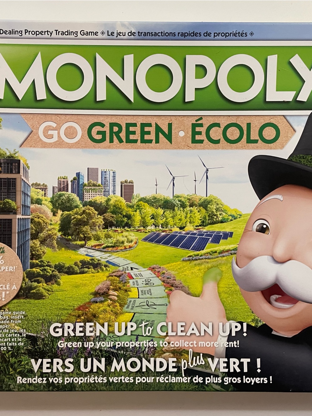 Hasbro Monopoly Go Green Eco Edition Board Game- Unopened